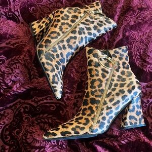 Ninety Union Leopard Print Ankle Boots 10